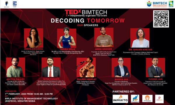 TEDxBIMTECH 2026 ने मस्तिष्क को प्रश्न करने, नवाचार करने और नेतृत्व करने के लिए किया सशक्त