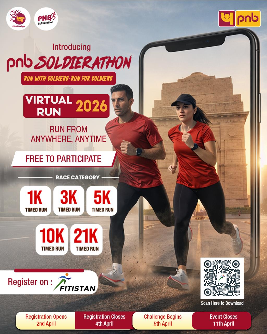 पीएनबी 5 अप्रैल को ‘PNB Soldierathon 2026’ हाफ मैराथन के द्वितीय संस्करण का शुभारंभ करेगा
